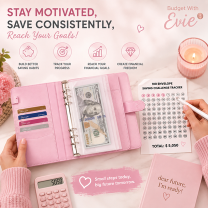 Budget with Evie™ 100 Envelope Saving Challenge Binder