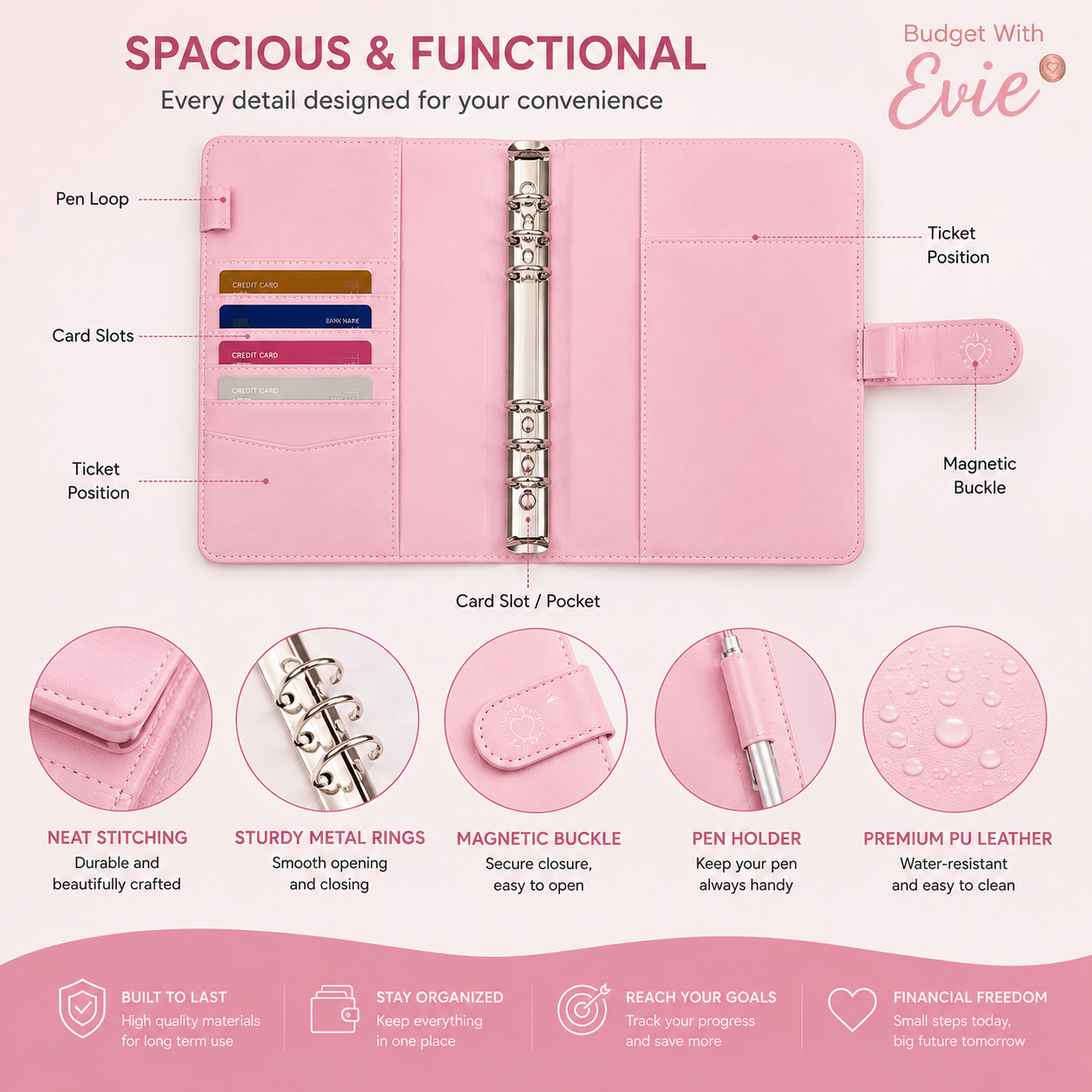 Budget with Evie™ 100 Envelope Saving Challenge Binder